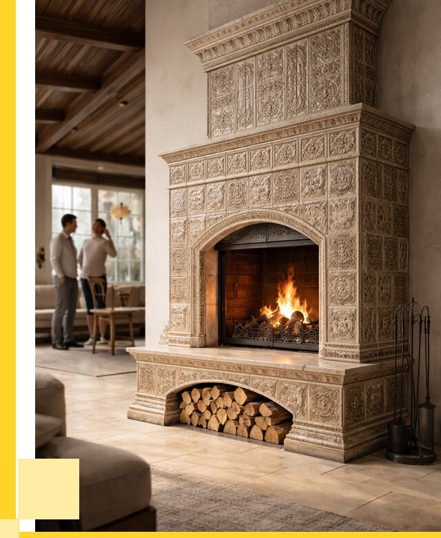 Купить изразцовый камин в Ишиме от 259825 р. | ЭриданШм