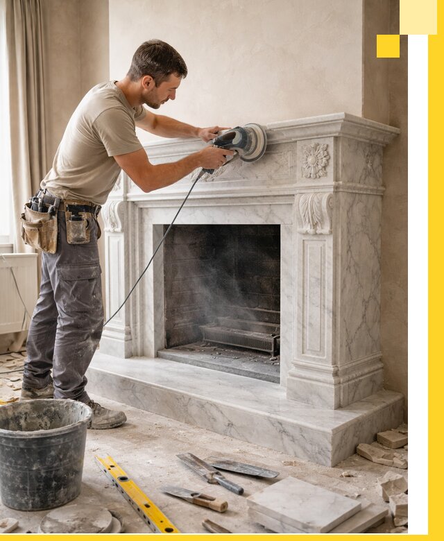 Изготовление и установка мраморных каминов в Ишиме под ключ