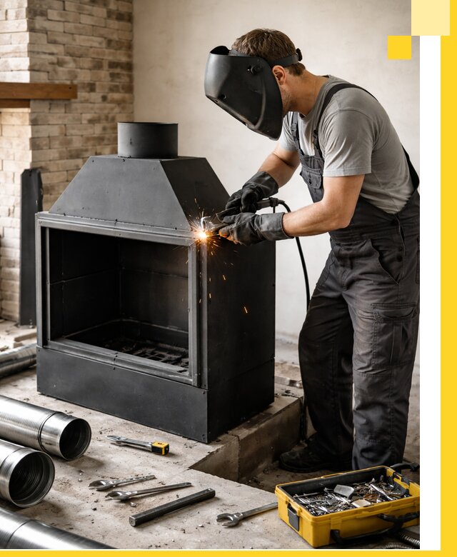 Продажа и установка металлических каминов в Ишиме под ключ