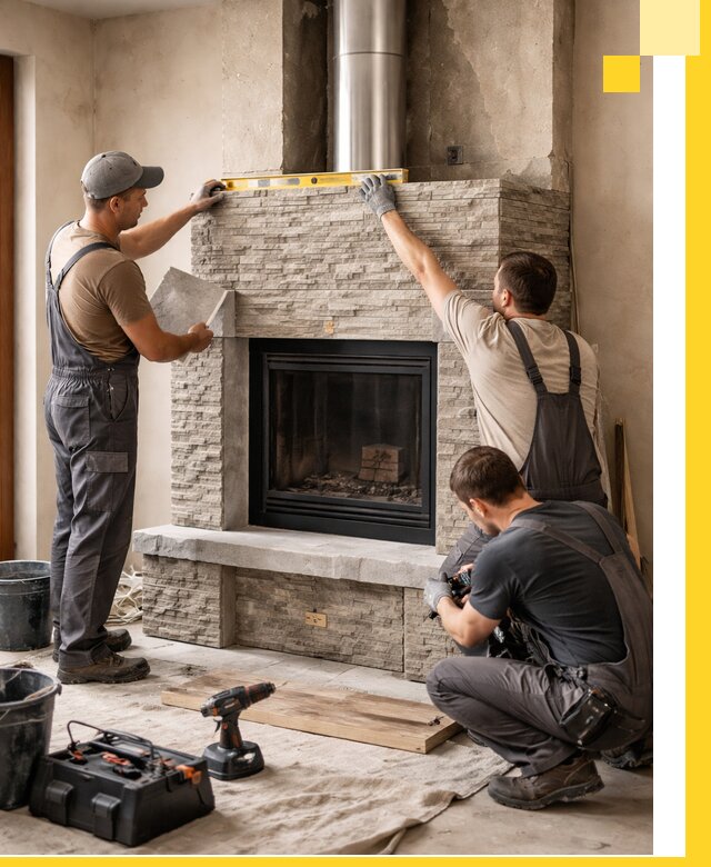 Профессиональный монтаж каминов под ключ в Ишиме для дома