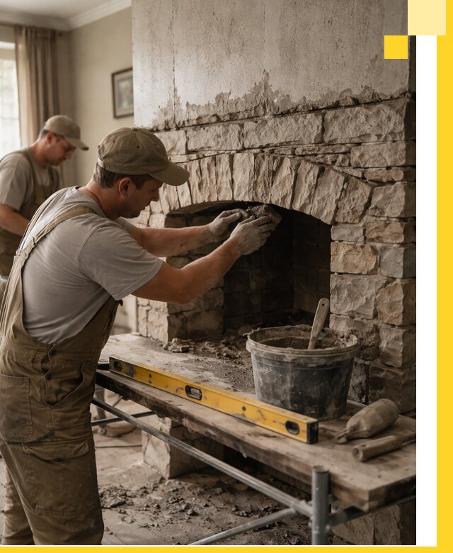 Изготовление каминов под ключ в Ишиме, монтаж и отделка