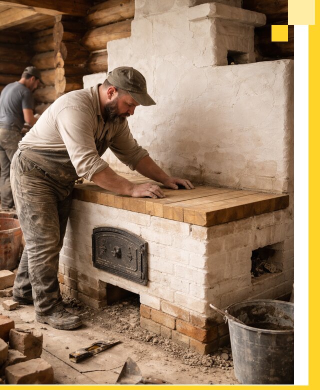 Проектирование и установка русской печи с лежанкой в Ишиме