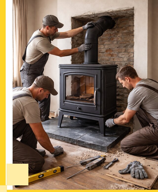 Монтаж печи камина в частном доме в Ишиме от 25983 р. | ЭриданШм