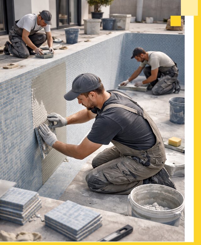 Облицовка бассейнов в Ишиме плитка мозаика гидроизоляция