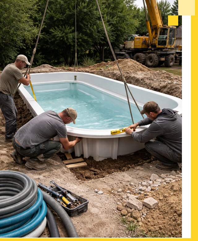 Установка и монтаж композитных бассейнов под ключ в Ишиме