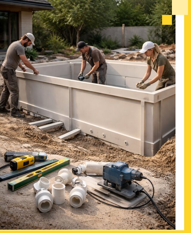 Установка полипропиленовых бассейнов под ключ в Ишиме