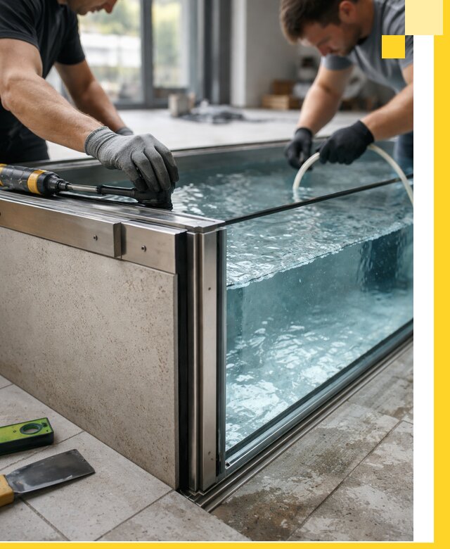 Проектирование и монтаж стеклянных бассейнов в Ишиме