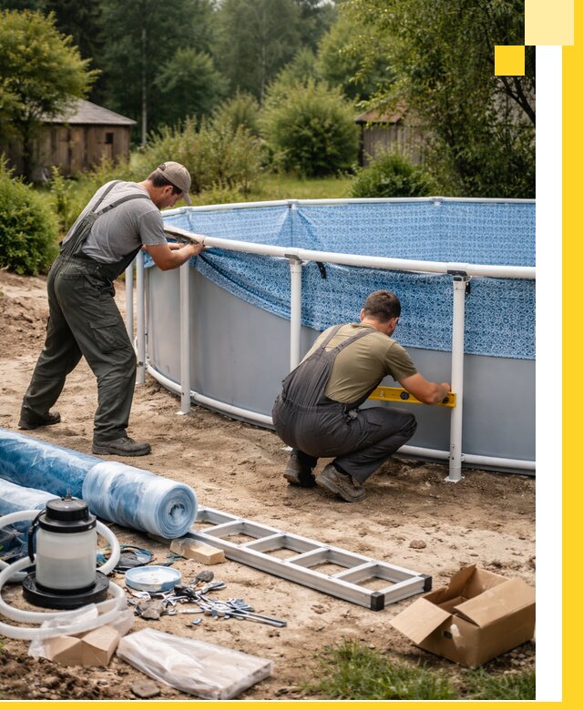 Установка и монтаж каркасных бассейнов в Ишиме под ключ