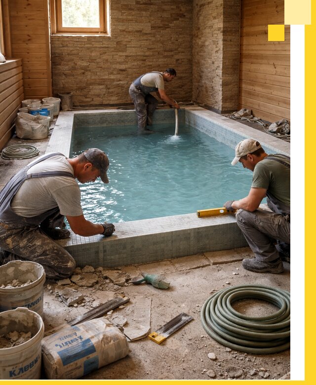 Проектирование и строительство бассейнов для бани в Ишиме