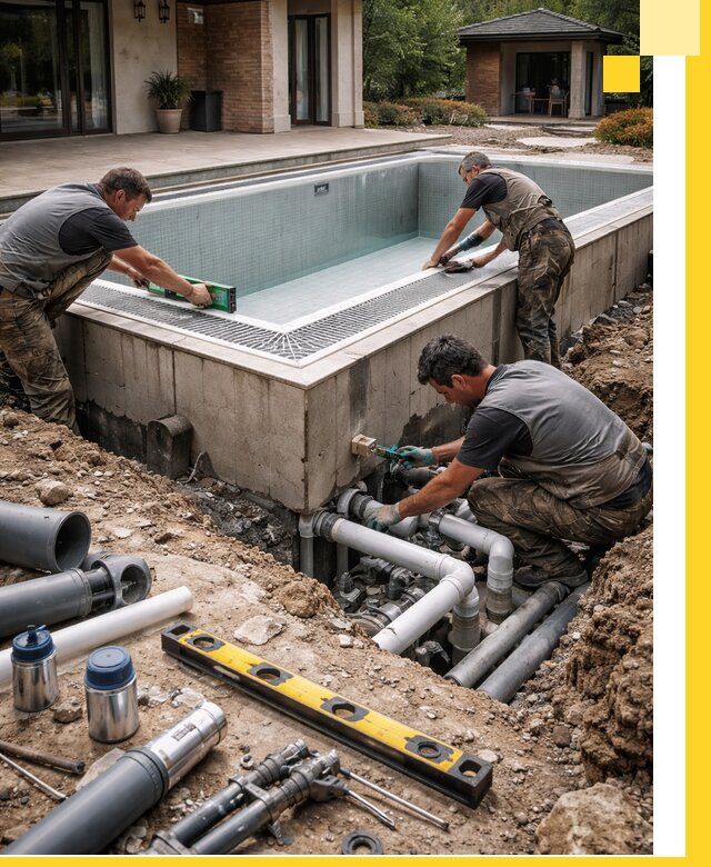 Строительство переливных бассейнов в Ишиме под ключ