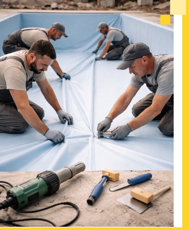 ПВХ пленка для бассейнов с монтажом и гарантией в Ишиме