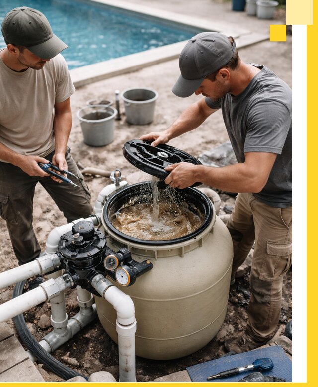 Установка и обслуживание песочных фильтров для бассейнов в Ишиме