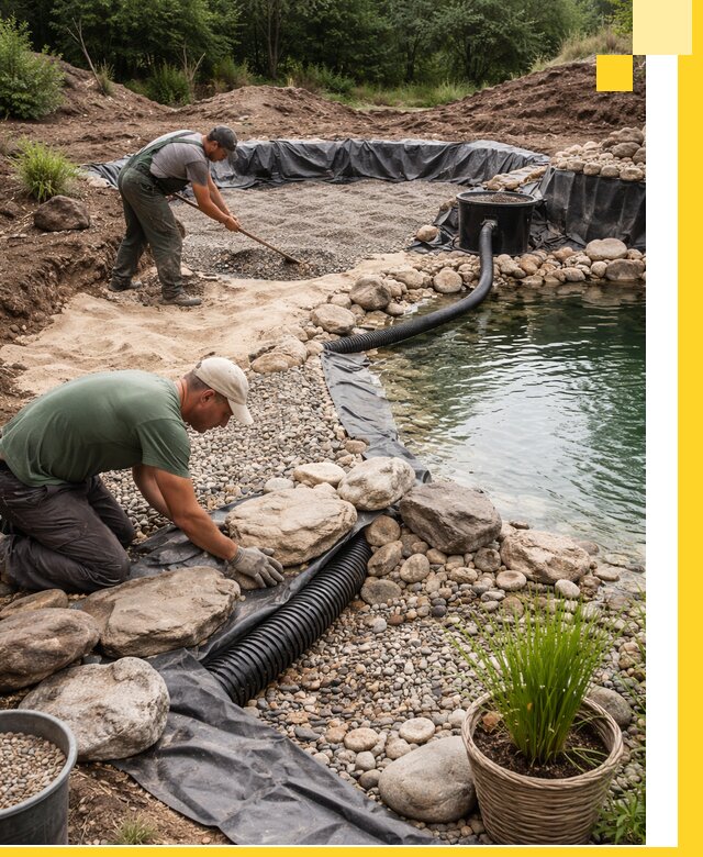 Строительство природных бассейнов и озер в Ишиме под ключ