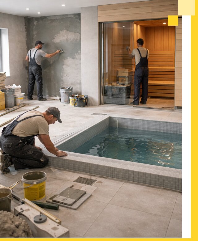 Проектирование и строительство сауны с бассейном в Ишиме