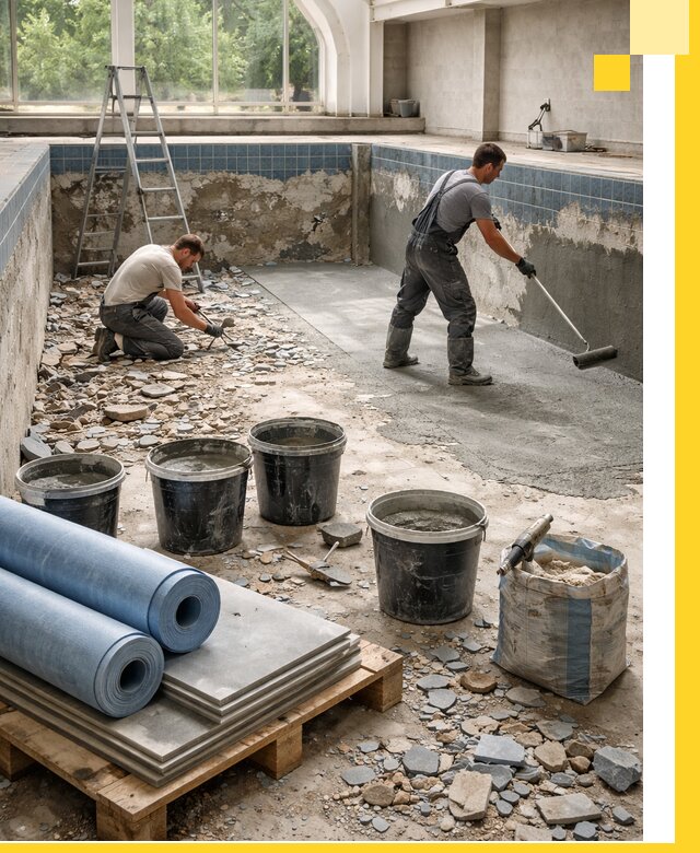 Реконструкция бассейнов в Ишиме: ремонт, гидроизоляция