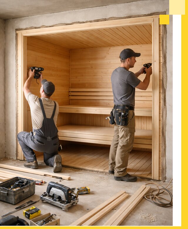 Монтаж саун под ключ в Ишиме — проектирование и установка