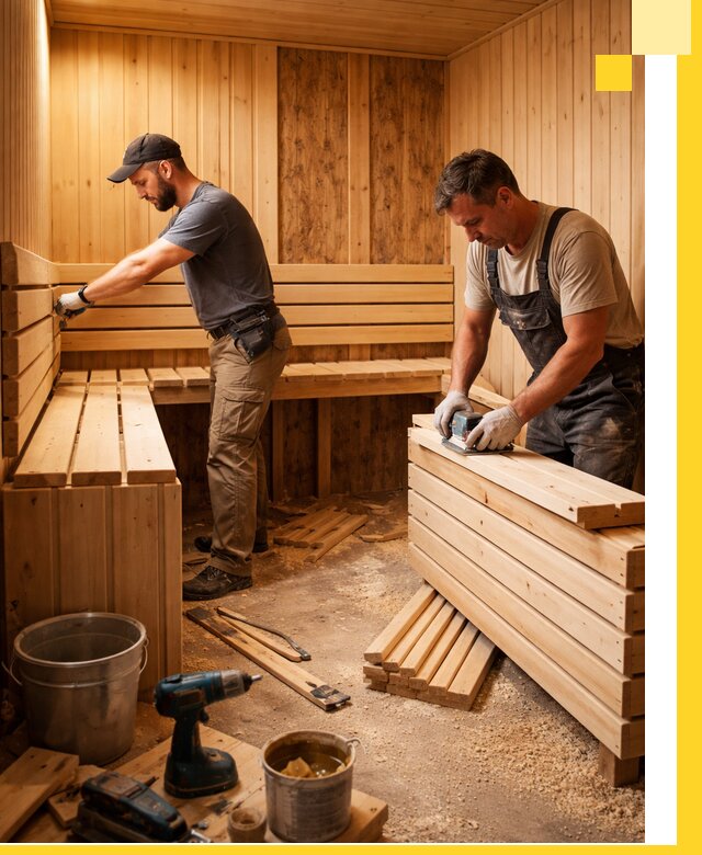 Профессиональный комплексный ремонт саун под ключ в Ишиме