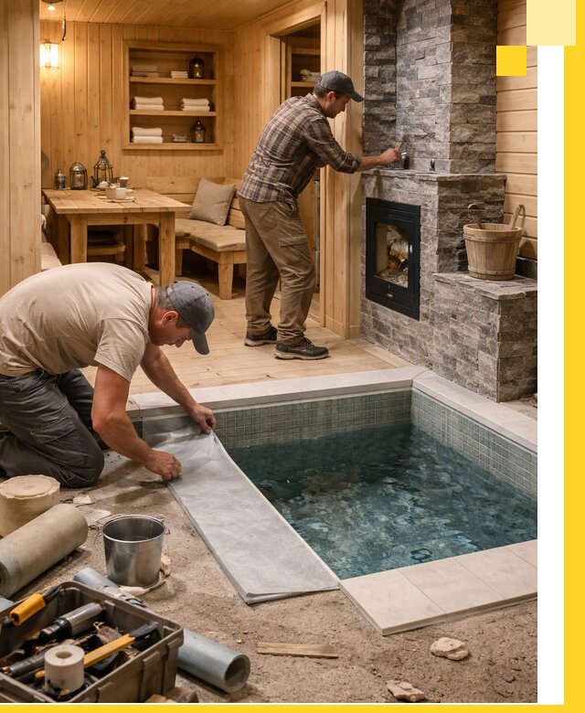 Строительство бань с комнатой отдыха под ключ в Ишиме