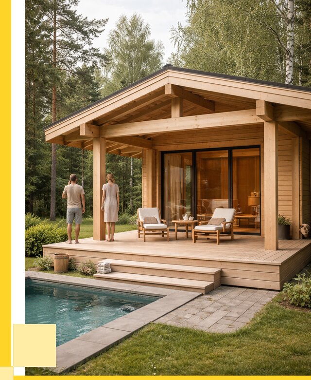 Бани с террасой под ключ в Ишиме от 623580 р. | ЭриданШм