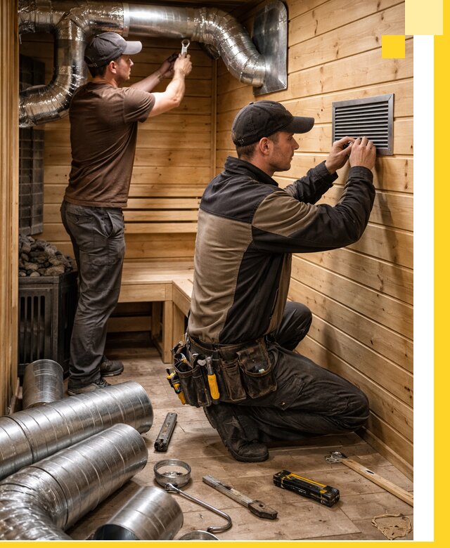 Проектирование и монтаж вентиляции бани в Ишиме под ключ