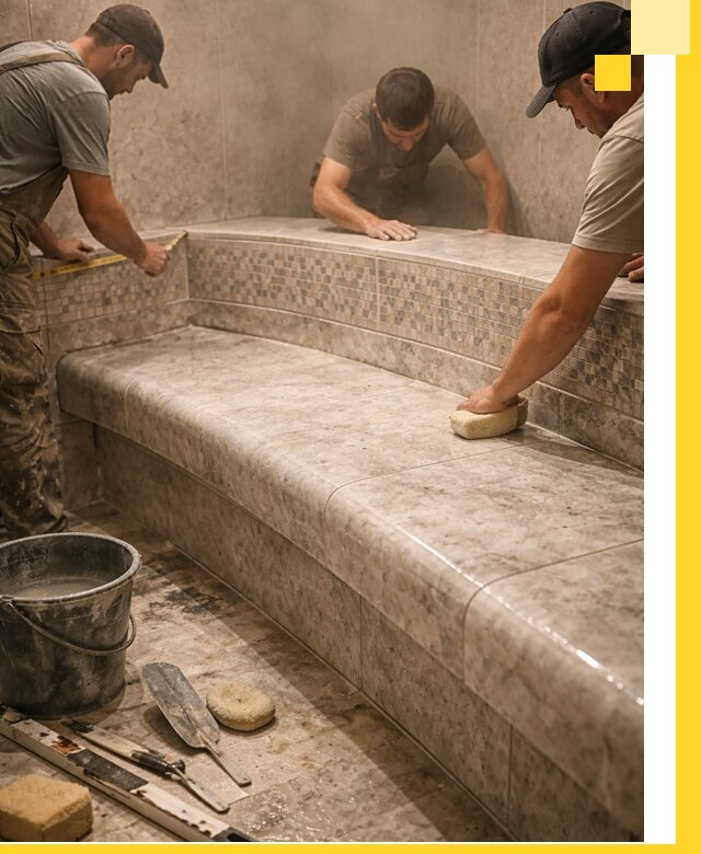 Изготовление и установка сидений для хамама в Ишиме