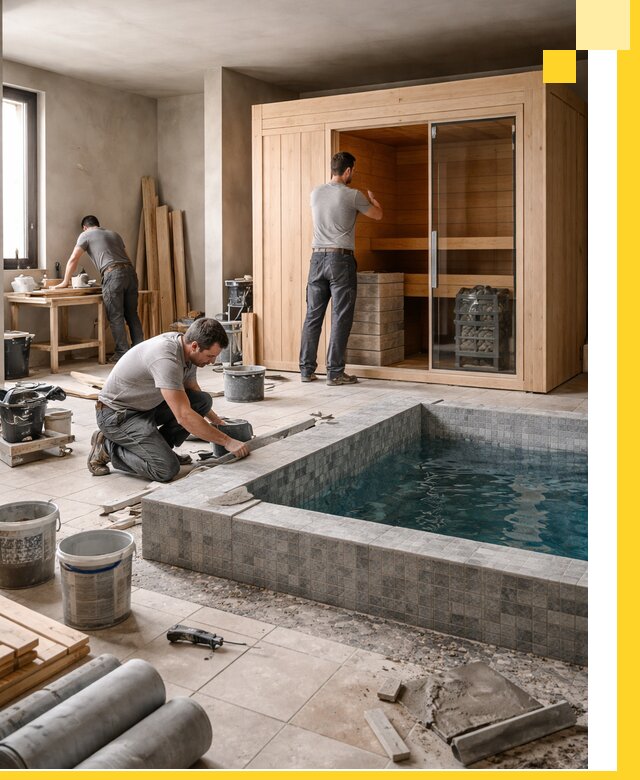 SPA зоны под ключ с бассейном сауной и печью в Ишиме